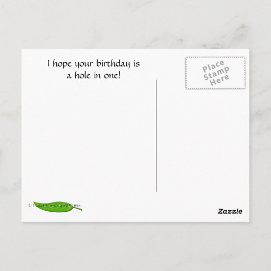 Golf Verjaardag Briefkaart (Achterkant)