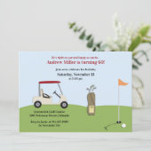 Golf Verjaardag Flat uitnodiging (Staand voorkant)