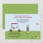 Golf Verjaardag Flat uitnodiging (Voorkant / Achterkant)