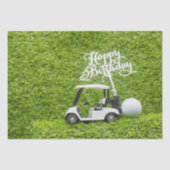 Golf Verjaardag golfkar op groen Tissuepapier (Voorkant)