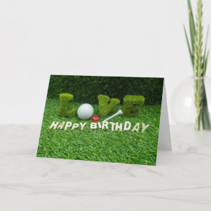 Golf Verjaardag Kaart met golfbal en t-shirt liefd