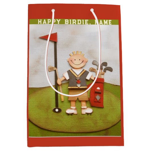 Golf Verjaardag Medium Cadeauzakje (Voorkant)