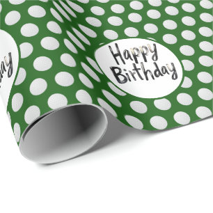 Golf verjaardag met golfballen op groen cadeaupapier