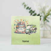 Golf Verjaardag met golfkar voor golfer Kaart (Staand voorkant)