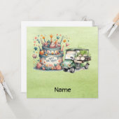 Golf Verjaardag met golfkar voor golfer Kaart (Voorkant / Achterkant in situ)