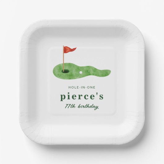 Golf Verjaardag Papieren Bord (Voorkant)