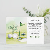 Golf Verjaardag Par t-shirt party Bedankkaart (Staand voorkant)