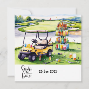 Golf Verjaardag Party decoratie op de baan Save The Date