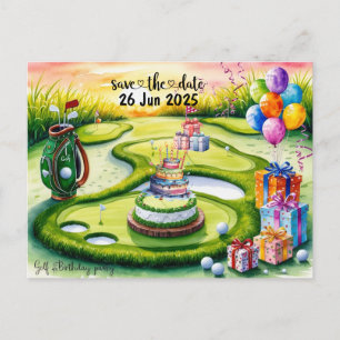Golf Verjaardag Party decoratie op de baan Uitnodiging Briefkaart