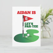 Golf Verjaardag Party Design Kaart (Staand voorkant)