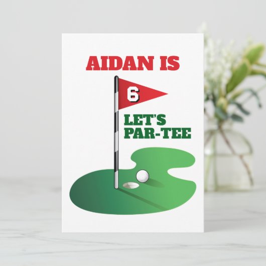 Golf Verjaardag Party Design Kaart (Staand voorkant)
