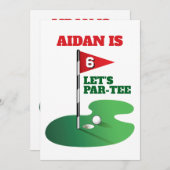 Golf Verjaardag Party Design Kaart (Voorkant / Achterkant)