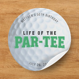 Golf Verjaardag Party Life of the Par T-shirt 50st Ronde Sticker