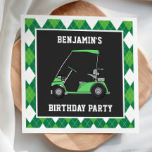 Golf Verjaardag Party Papier