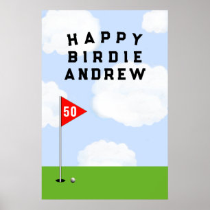 Golf Verjaardag Poster