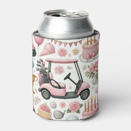 Golf Verjaardag Roze thema voor Vrouw Golfer Blikjeskoeler