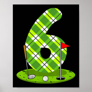 Golf Verjaardag Shirt Voor Kinderen 6e Verjaardag  Poster