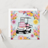 Golf Verjaardag Thema met golfkar voor Golfer Kaart (Voorkant / Achterkant in situ)