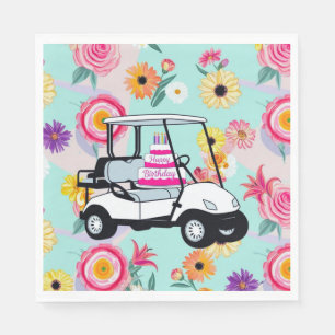 Golf Verjaardag Thema met golfkar voor Golfer Servet