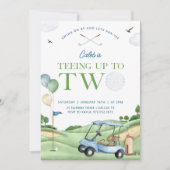 Golf Verjaardag uitnodiging, 2e Golf Verjaardag Pa Kaart (Voorkant)