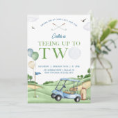 Golf Verjaardag uitnodiging, 2e Golf Verjaardag Pa Kaart (Staand voorkant)