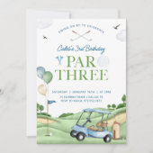 Golf Verjaardag uitnodiging, 3e Golf Verjaardag Pa Kaart (Voorkant)