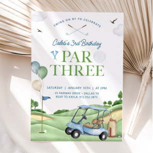 Golf Verjaardag uitnodiging, 3e Golf Verjaardag Pa Kaart