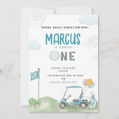 Golf Verjaardag Uitnodiging Jongen Sjabloon Golfba (Voorkant)