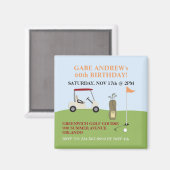 Golf Verjaardag Uitnodiging Magnet (Voorkant / Achterkant)