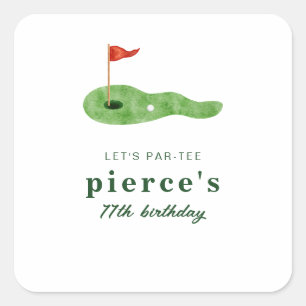 Golf Verjaardag  Vierkante Sticker