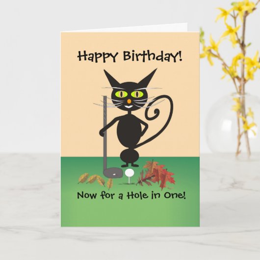 Golf Verjaardag Wenskaart Kaart (Gele Bloem)