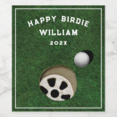 Golf Verjaardag Wijnlabel Wijn Etiket (Enkel label)