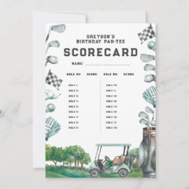 Golf Verjaardags Par-Tee | 18 Holes Scorekaart Kaa Kaart