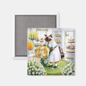 Golf verjaardagscadeaus voor Cat Lover Golfer Magneet (Voorkant / Achterkant)