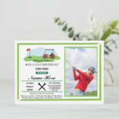 Golf Verjaardagsfeest Elke Leeftijd 40e 50e Foto U Kaart (Staand voorkant)
