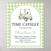 Golf Verjaardagsfeest Groen Tijdscapsule Bord Poster (Voorkant)