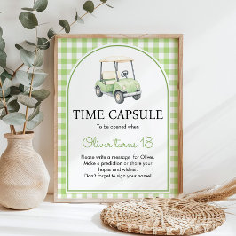 Golf Verjaardagsfeest Groen Tijdscapsule Bord Poster