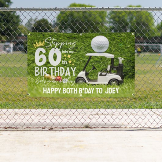 Golf Verjaardagsfeest naar golfer met golfbal Spandoek (Insitu)