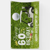 Golf Verjaardagsfeest naar golfer met golfbal Spandoek (Verticaal)