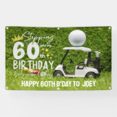 Golf Verjaardagsfeest naar golfer met golfbal Spandoek (Horizontaal)
