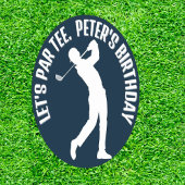 Golf verjaardagsfeest ronde sticker