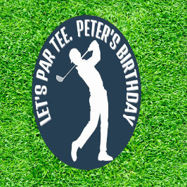 Golf verjaardagsfeest ronde sticker
