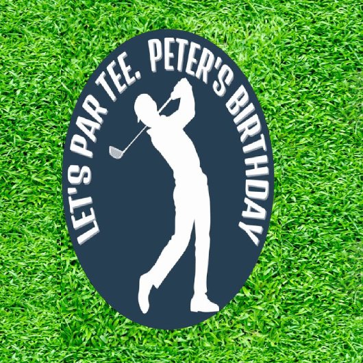 Golf verjaardagsfeest ronde sticker