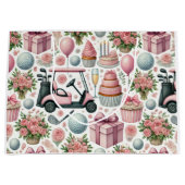 Golf Verjaardagsfeest Roze Thema voor Meisje Vrouw Groot Cadeauzakje (Voorkant)