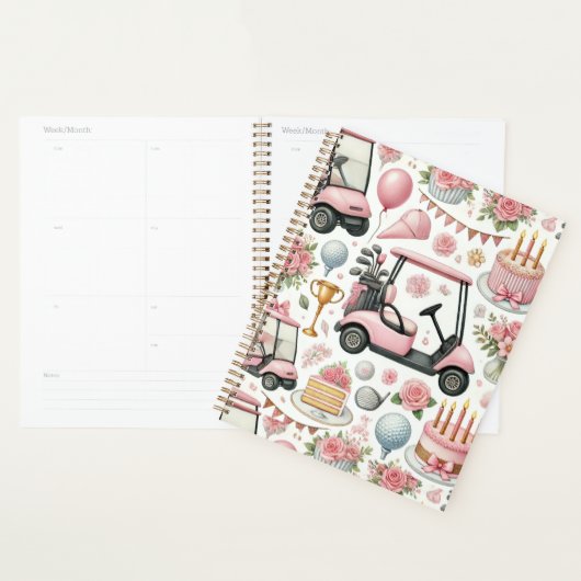 Golf Verjaardagsfeest Roze Thema voor Meisje Vrouw Planner (Display)
