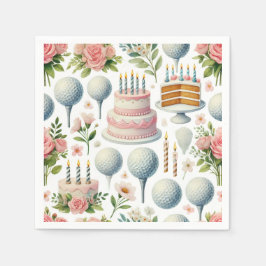 Golf Verjaardagsfeest Roze Thema voor Meisje Vrouw Servet