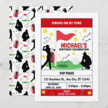 Golf Verjaardagsfeest Uitnodiging (mannen)