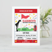 Golf Verjaardagsfeest Uitnodiging (Vrouwen) (Staand voorkant)
