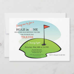 Golf Verjaardagsfeest Uitnodigingen