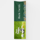 Golf verjaardagsfeest voor golfer spandoek (Verticaal)